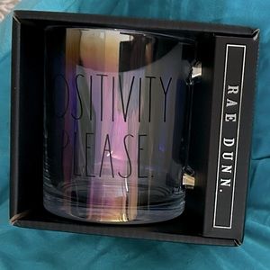 Rae Dunn Positivity Please 18oz Glass
Mug (NWT)